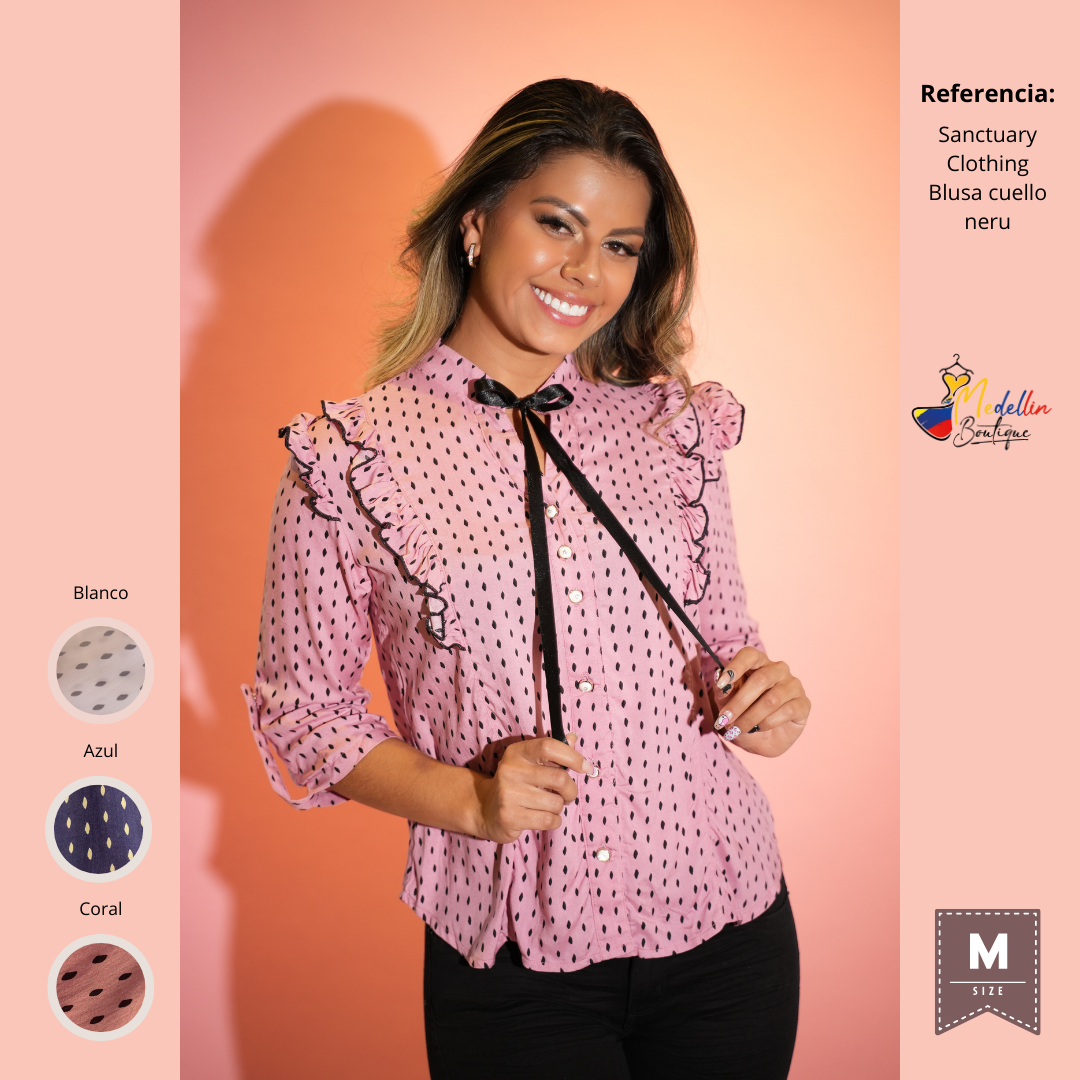 Blusas con online puntos